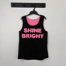 Fekete-rózsaszín feliratos top 140