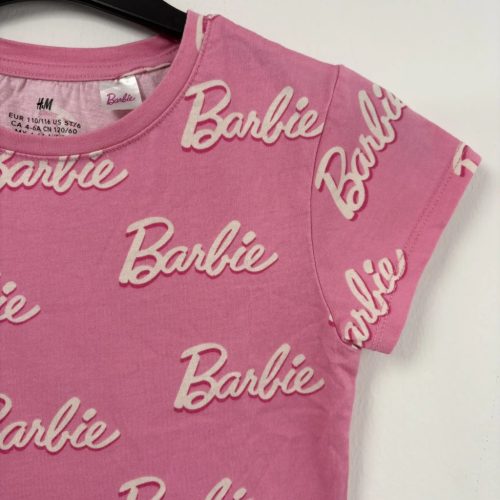 H&M rózsaszín barbie feliratos póló 110-116