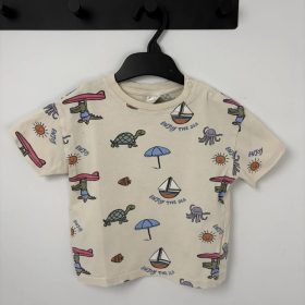 H&M bézs mintás póló 92