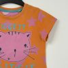 Next Narancssárga cicás-csillagos póló, lány (92-98)