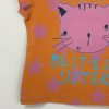 Next Narancssárga cicás-csillagos póló, lány (92-98)