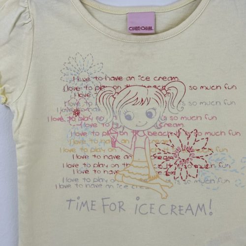 Cherokee Sárga „Time for Ice Cream!” póló, lány (104)