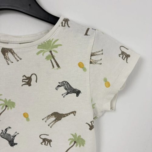 Dopodopo Fehér állatmintás póló, lány (116)