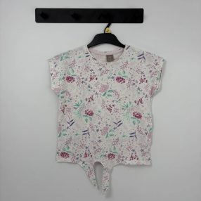 Little Kids fehér virágos póló, lány (122)