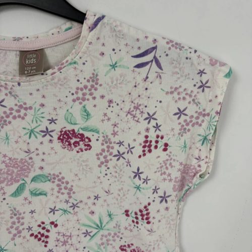 Little Kids fehér virágos póló, lány (122)