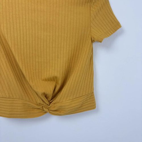 Primark bordázott sárga póló, lány (122)