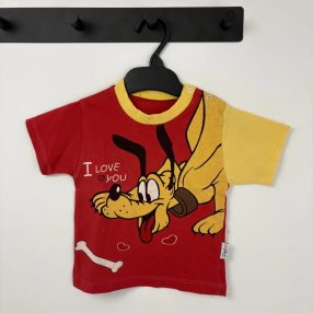 Pepelin piros Plútó mintás póló, fiú (80)