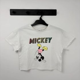 Disney Fehér Mickey egér mintás haspóló, lány (128)