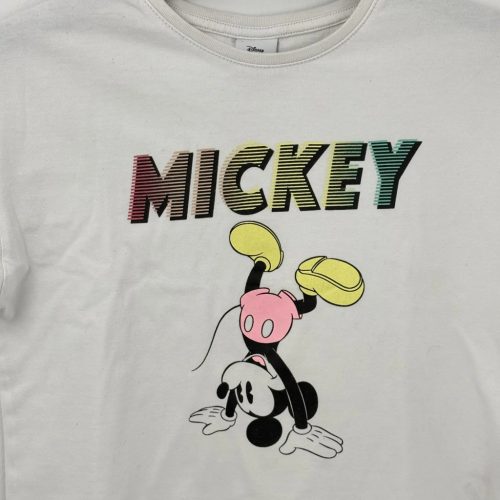 Disney Fehér Mickey egér mintás haspóló, lány (128)