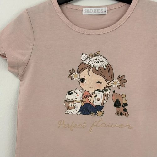 S&D Kids rózsaszín Kislány mintás póló, lány (98)