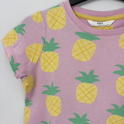 Marks & Spencer rózsaszín Ananász mintás póló, lány (110)