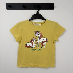 H&M Sárga Unikornisos póló, lány (110-116)