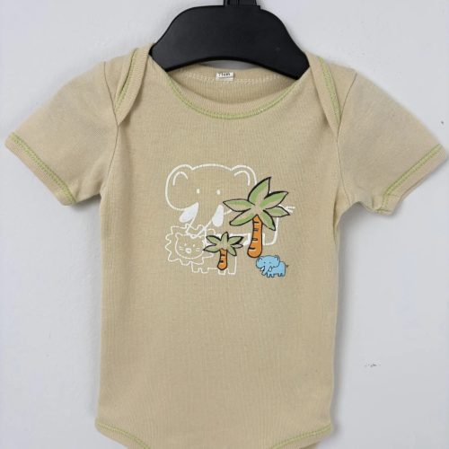 Bézs elefántos rövid ujjú body 74-80