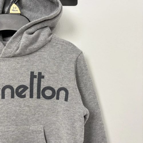 Benetton Szürke kapucnis fiú pulóver (104)