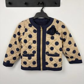 Arany-sötétkék pöttyös átmeneti kabát 104