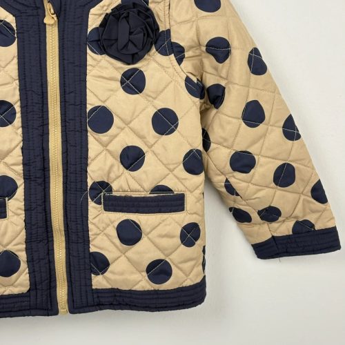 Arany-sötétkék pöttyös átmeneti kabát 104