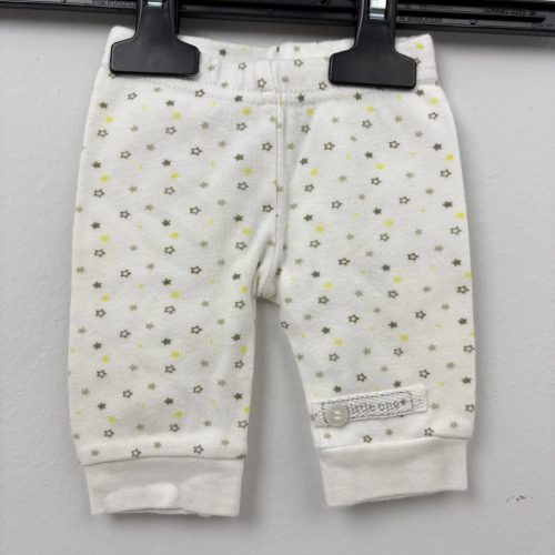 Fehér csillagos baba leggings (újszülött)