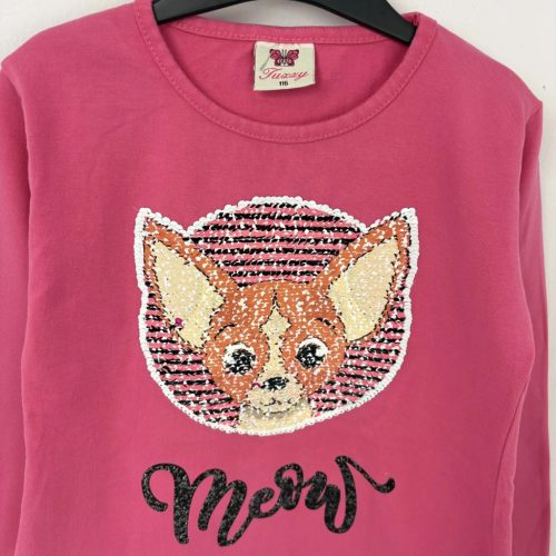 Pink cicás hosszú ujjú felső 116