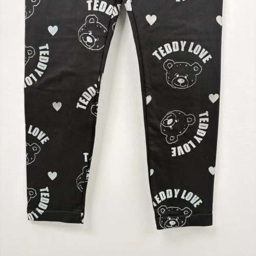Fisherfield Fekete maci-szívecskés lány leggings (110)