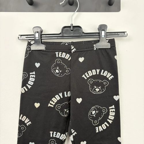 Fisherfield Fekete maci-szívecskés lány leggings (110)