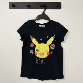 George Fekete Pikachu mintás póló, lány (116-122)
