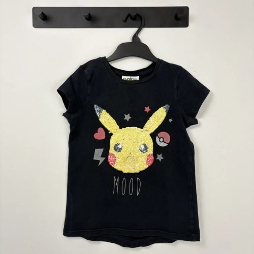 George Fekete Pikachu mintás póló, lány (116-122)