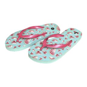 Világoskék dinnyés lábujjas papucs (28-29)