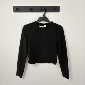 H&M fekete csillogós hosszú ujjú felső 134-140