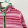 Rózsaszín csíkos lány polár pulóver (86-92)