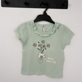 Primark zöld virágmintás póló, lány (86)