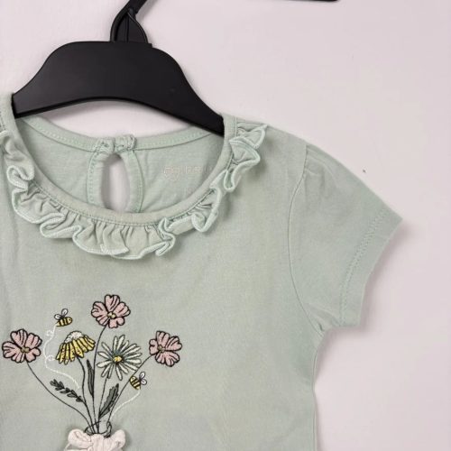 Primark zöld virágmintás póló, lány (86)