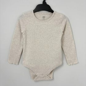 F&F törtfehér bordázott body 86