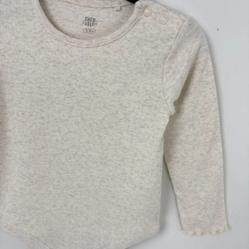 F&F bordázott törtfehér body 86